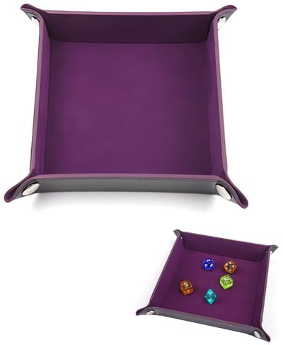 Dailygoods- Speelkubus - Opvouwbare Kubus - Fluwelen Voering - Dobbelschaal - Perfect voor Bordspellen - Duurzaam en Robuust - Dobbelbakje