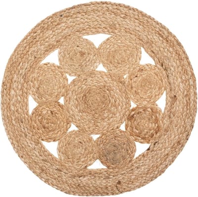 Atmosphera Placemats Jute – Set van 4 – Ø 38 cm – Beige – Scandinavisch Design – Onderleggers Eettafel