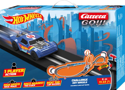 Carrera Go!!! Racebaan - GO!!! Hot Wheels - Blauw Night Shifter vs. Rood HW50 Concept - 6m