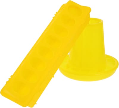 Kippenvoerbak - Voerbak Kuikens - Voeren van Pluimvee - Morsbestendig Slijtvast - 1 kg Capaciteit - Geel