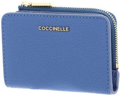 COCCINELLE Leren Kaarthoes Metallic Soft Credit Card Holder Azul Blauw