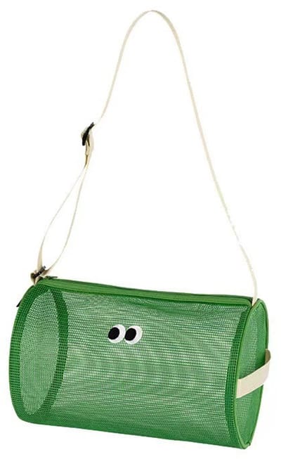 VHV-Cilindrische Make-up Tas met Draagband - Mesh Toilettas voor Gym en Strand - Sneldrogende Reis Organizer voor Toiletartikelen - Nylon Toilettas-groente