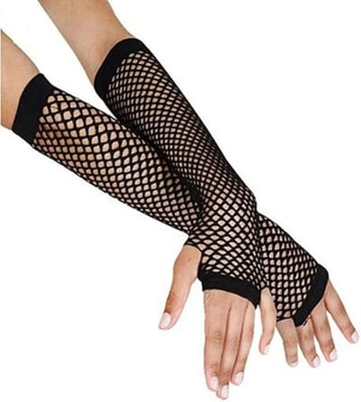 Sexy Kanten Handschoenen-Erotische Handschoenen-Lange mesh vingerloze handschoenen voor dames - Zwart - One Size Fits All
