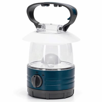 Noodlamp met Ophanghaak - LED Tentlamp op Batterijen (exclusief) - Daglichtwit licht - Blauwe body - Camping & Noodverlichting