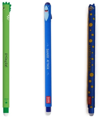 Legami - Uitwisbare Pen - Monster - Dino - Haai - 3 stuks - Navulbaar