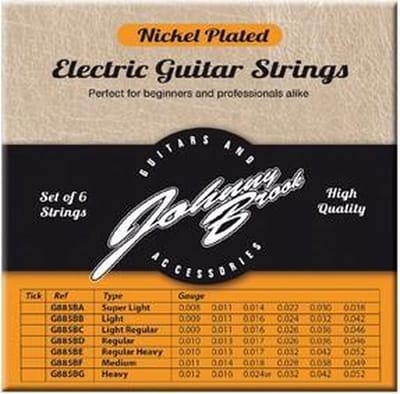 Set van 6 Nickel Plated Stalen Elektrische Gitaar Snaren - Gauge Medium