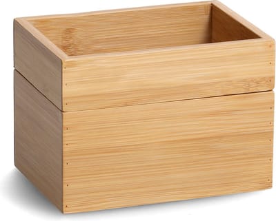 Opbergdoos voor cosmetica, bamboe, set van 2, 17 x 12 x 12 cm, ZELLER