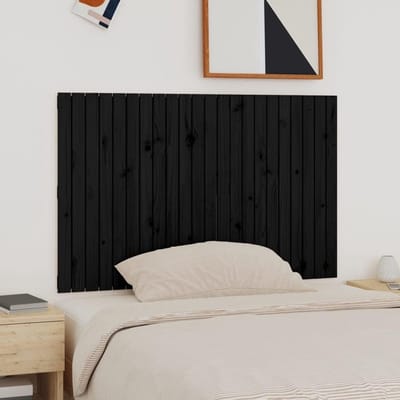 Bed hoofdeinde - Wandkussen hoofdbord - Bed decoratie - Massief grenenhout - 140 x 90 cm - Zwart