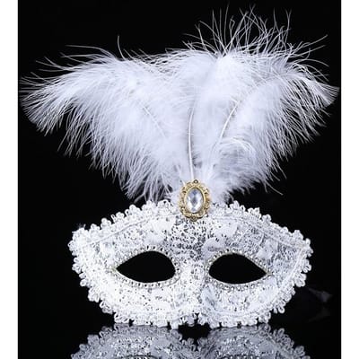 1 stuks Kant Maskerade Masker, Feestkostuum Masker, Bruiloft Carnaval Masker, Gepersonaliseerde Podiumdecoraties, Sexy Half Gezicht Kant Maskerade Voor Vrouwen wit