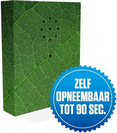 E-motionBox - Jungle - Activatie d.m.v. Bewegingssensor - Zelf opneembaar tot 90 seconden - Spreek je eigen boodschap in - Jouw eigen geluid - Inclusief 3x AAA Batterijen - Vogelhuisje met geluid - Geluidshuis - Voor op Toilet