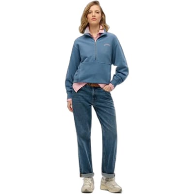Superdry - Essential Logo sweatshirt met halve rits - Dames - Truien