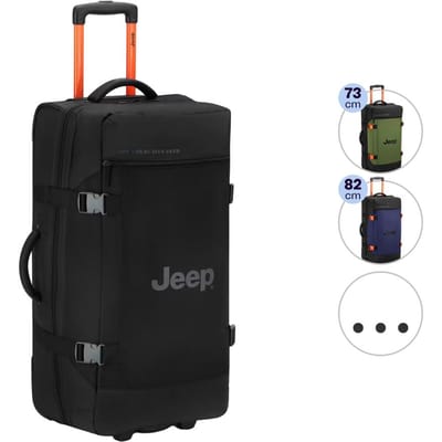 Jeep Duffle Bag - Trolley Duffel Tas - maat M 73 cm - Zwart