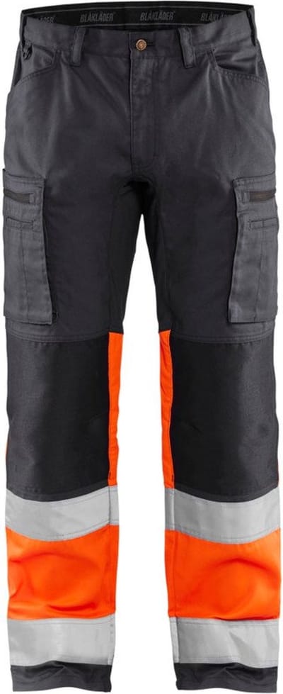 Blaklader Werkbroek met stretch High Vis 1551-1811 - Medium Grijs/ High Vis Oranje - C146