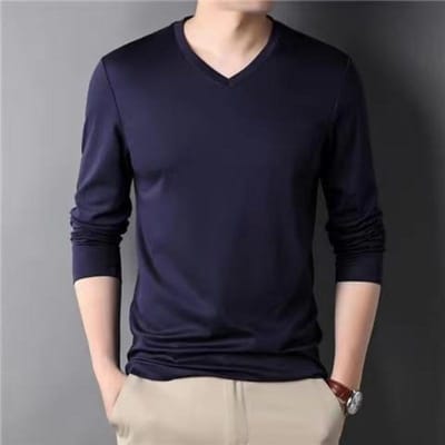 Période Printemps Été Manches Longues Cultiver Sa Moralité T-shirt Homme Col O Uni Polyester T-shirt Homme Rouge Bleu Noir 5XL