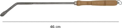 Vuurpook 45°- 46cm - staal - houten handgreep - pook - hout