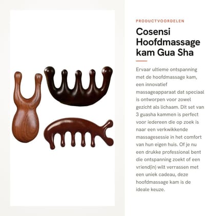 Dailygoods- Gua Sha Kam - 3 Stuks - Hoofdmassage Kam - Oogmassageapparaat - Plastic - 10 x 6 cm - Stimuleert Hoofdhuid - Hoofdmassagekam