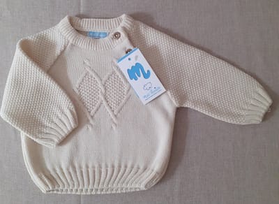 Mac Iusion Gebreide Baby Pullover/ trui | 9502X |Natural /beige | 1 Maand | maat 56