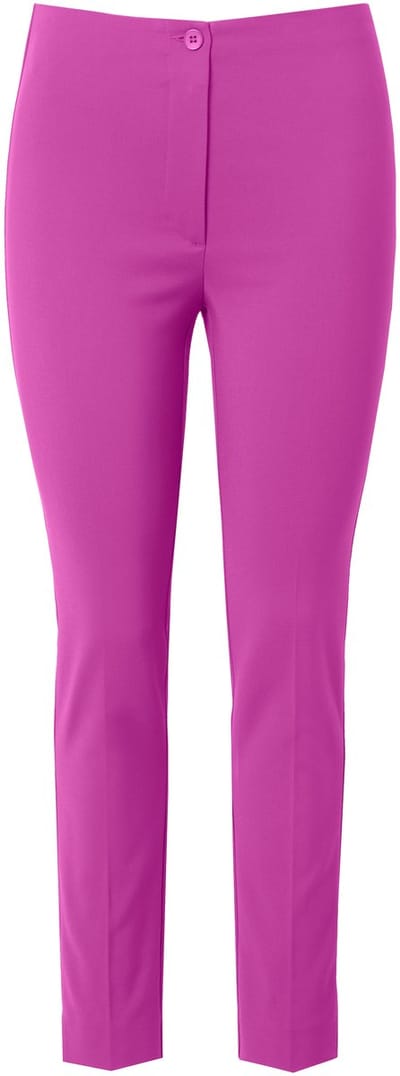 Ulla Popken - Dames - Bengaline broek Sienna smalle pijpen stretch - Magenta - Maat 42