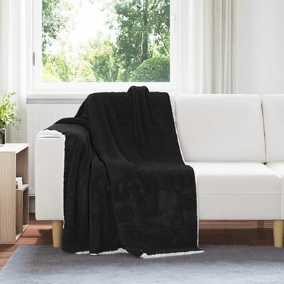 vidaXL - plaid - Zwart - 130 - x - 150 - cm - 1 - kg - Fleece