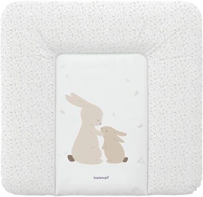 Baby Verschoonmat - Comfortabele Mat - Baby Verzorgen - Waterafstotend PVC - 75 x 75 cm - Beige Konijntjes