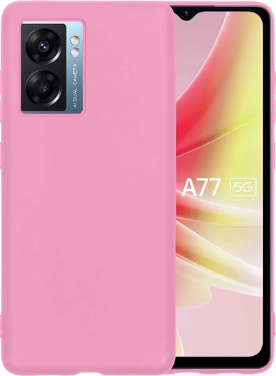 Hoesje - Geschikt voor OPPO A77 - Sterk & Shockproof - Hoes Cover - Siliconen Case - Telefoonhoesjes - Lichtroze