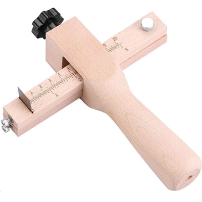Houten hand leren strip riem verstelbare snijgereedschap DIY hobbygereedschap snijder met 3 messen white
