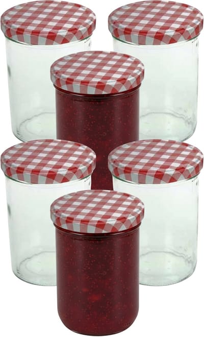 Cosy&Trendy Weckpotten / inmaakpotten - rood - 6x stuks - 230 ml - met draaideksel - glas - inmaakpotten