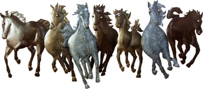 Floz Design muurdecoratie paarden - metaal 3d decoratie - paardendecoratie - natuurlijke tinten - fairtrade