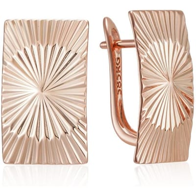 Boucles d'oreilles pendantes brillantes mode pour femmes Sculpture carrée simple Couleur or rose Haute qualité Bijoux fins quotidiens beige