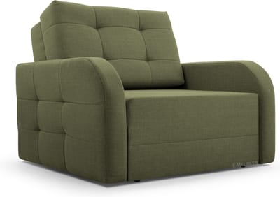 Fauteuil Met slaapfunctie Slaapbank Ban Porto 80 Fauteuil Slaapbank - Armstoel - Kinderbed - Compact en Comfortabel 101 cm - 1 zits - Olijf (BRAGI 77)