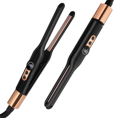 Mini Haarstijltang – 2-in-1 Stijltang met 30M Negatieve Ionen en 3D Keramische Platen – Snelle Opwarming voor Reizen en Thuis – Ideaal voor Kort Haar, Pony, Baard – Geschikt voor Mannen en Vrouwen