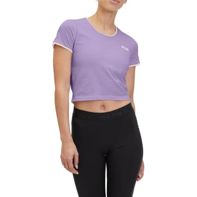 FILA Tivoli Cropped Tee Viola Maat: XL | Sport Shirts Outlet | Dames | Zwart