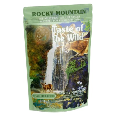12x85g Taste of the Wild Rocky Mountain met kip natvoer voor katten