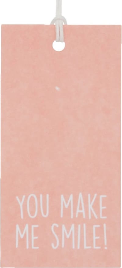 50x Cadeaulabels 'You make me smile' Roze