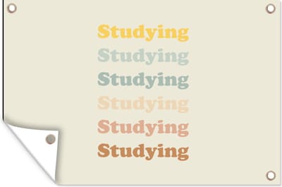 Muurdecoratie Quotes - Studenten - Studeren - Motivatie - 180x120 cm - Tuinposter - Tuindoek
