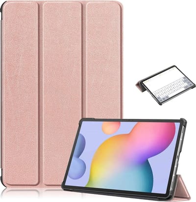 Hoes Geschikt voor Samsung Galaxy Tab S8 hoes – Hoes Geschikt voor Samsung Galaxy Tab S7 hoes - Book Case - Smart Cover – trifold case – 11 inch – Rose Goud