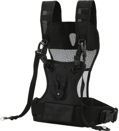 Dailygoods- Borstharnas Verstelbaar - Dubbele Camerariem - Nylon - Comfortabel - Veilig - Geschikt voor Bruiloft/Sport/Natuur