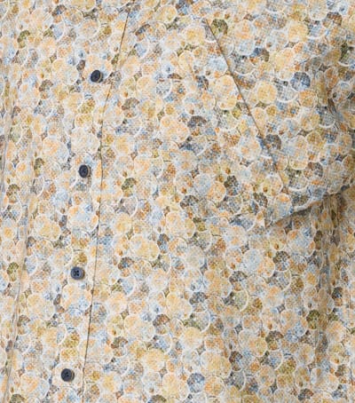 Casa Moda Overhemd Korte mouw Print Geel XXXL