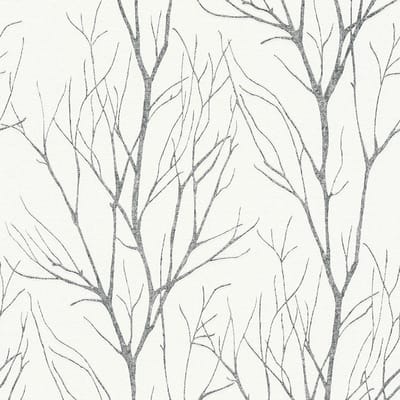 TAKKEN BEHANG | Botanisch - grijs zwart zilver - A.S. Création Attractive 2
