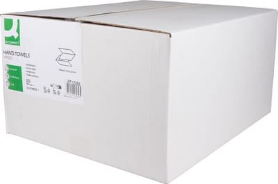 Q-CONNECT handdoek | papier | V-vouw | 2-laags | 200 vel | pak van 16 stuks