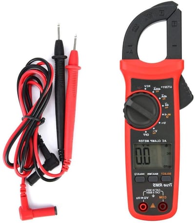 Digitale Stroomtang - Stroommeter Tester - Elektrisch Testen - Automatische Uitschakeling - 28mm Tongkop - Rood Grijs