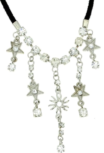 Behave - Ketting met sterretjes en steentjes - Fashion sieraden met sterren - Nikkelvrij - 42 cm + 4,5 cm verlengketting