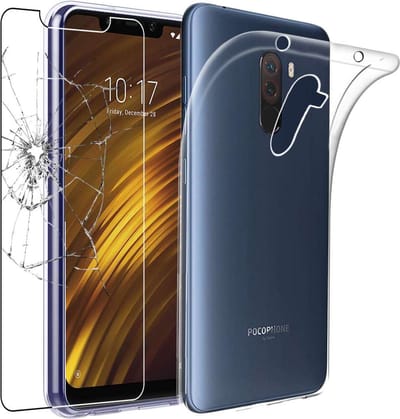 ebestStar - Hoes geschikt voor Xiaomi Pocophone F1, Back Cover, Beschermhoes anti-luchtbellen hoesje, Transparant + Gehard Glas
