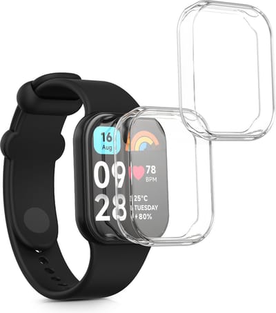 kwmobile 2x smartwatch hoes geschikt voor Xiaomi Smart Band 8 Pro / Smart Band 9 Pro hoesje - Siliconen sporthorloge cover - Activity tracker case in transparant