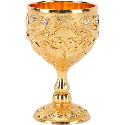 2 pièces Calices Vintage Estampés Émail Strass Verres à Vin Ensemble de Calices Décoratifs Ornés pour Mariage Fête Cadeau beige