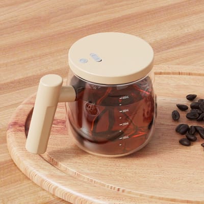 Automatische Roerbeker 400 ml – USB-oplaadbaar – Kaki
