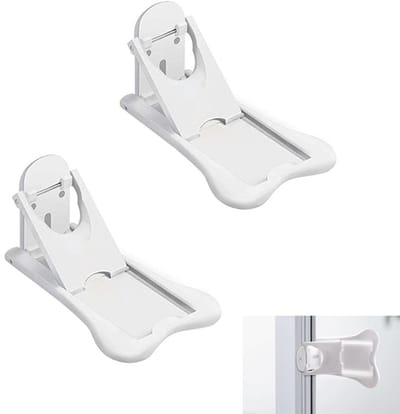 Dailygoods- Veiligheidsslot 2 Stuks - Anti-klem/Schuifdeurslot - Veiligheidsslot voor Laden/Kasten - Robuust/Duurzaam - Veiligheidsbevestiging - Deurslot