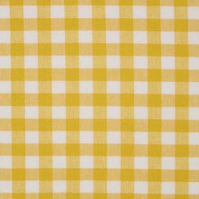 Homescapes Vichy geruite katoenen stof - verkocht per meter geel en wit, 150 cm breed