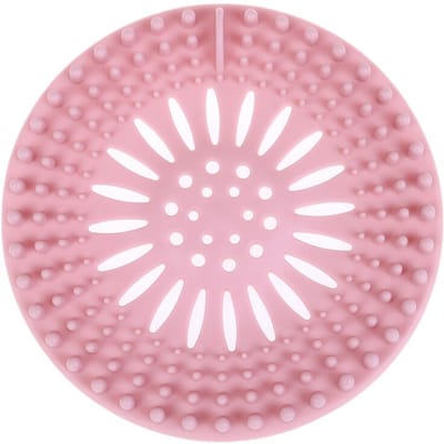 Gootsteen zeef - Afvoerputje - Haarfilter - Haarvanger - Anti haar stop - Putje - Plug - Afvoerplug - Bad / douche / wasbak / wastafel - Drain hair catcher - Siliconen - 13,3 cm - Roze - Jonyx