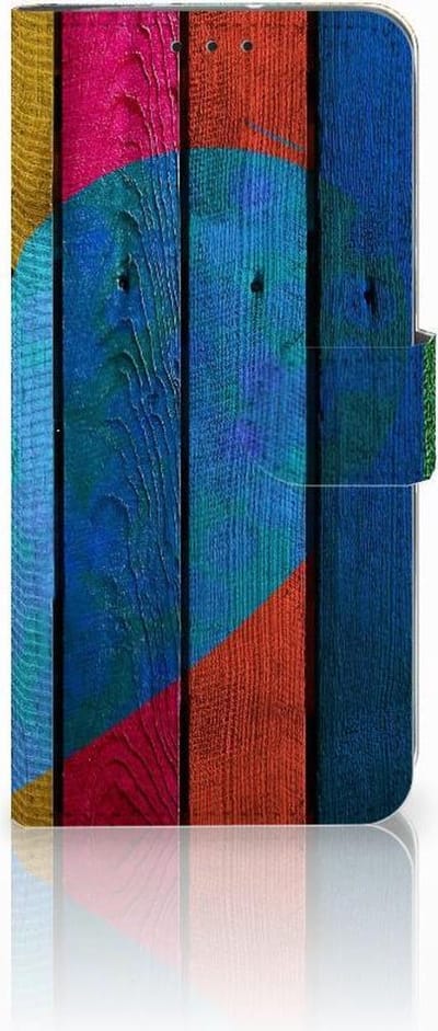 Motorola Moto G7 Power Book Style Case Wood Heart - Cadeau voor je Vriend